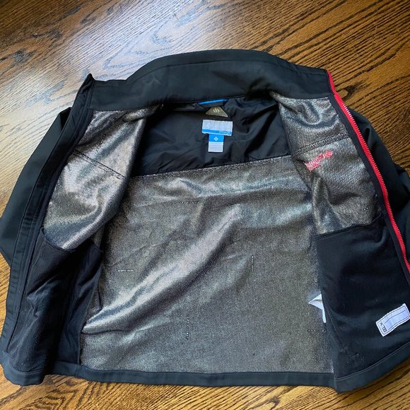 Like New Columbia Youth Bugaboo OmniHeat Layer Black & Red Coat 14/16 - Picture 4 of 5